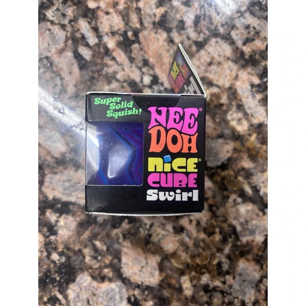 Nee Doh Nice Cube Swirl Super Solid Squish! Purple Pink Blue Authentic NeeDoh